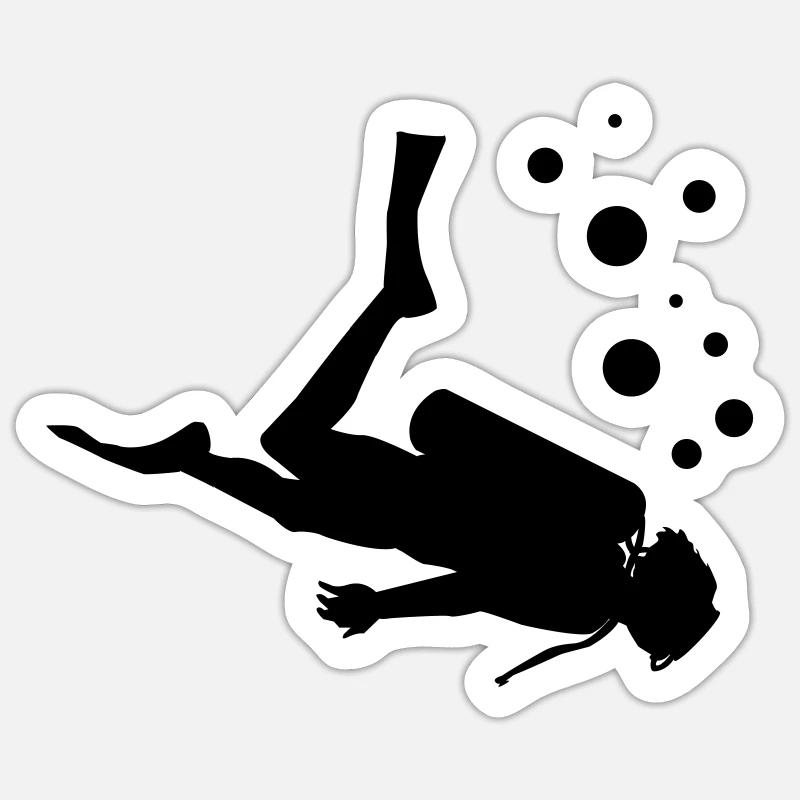 diver - Sticker size S (10 x 10 cm) - white matte