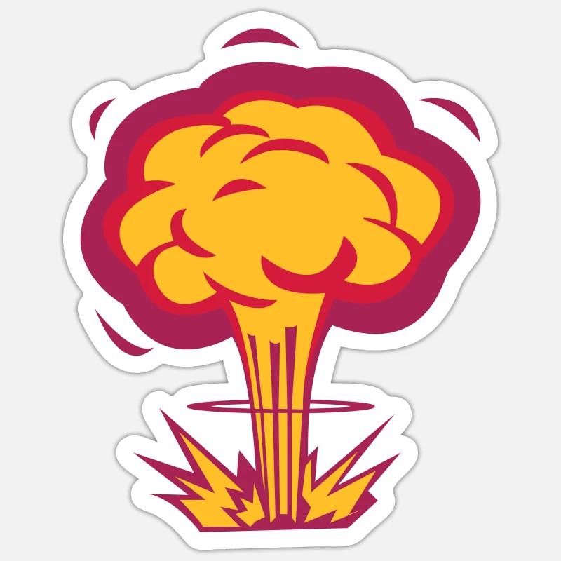 Atompilz - Sticker size S (10 x 10 cm) - white matte