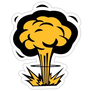 Atompilz - Sticker size S (10 x 10 cm) - white matte - Front