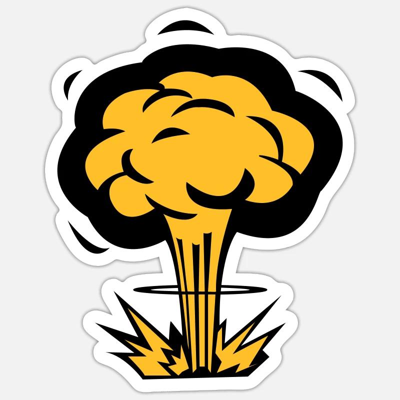 Atompilz - Sticker size S (10 x 10 cm) - white matte