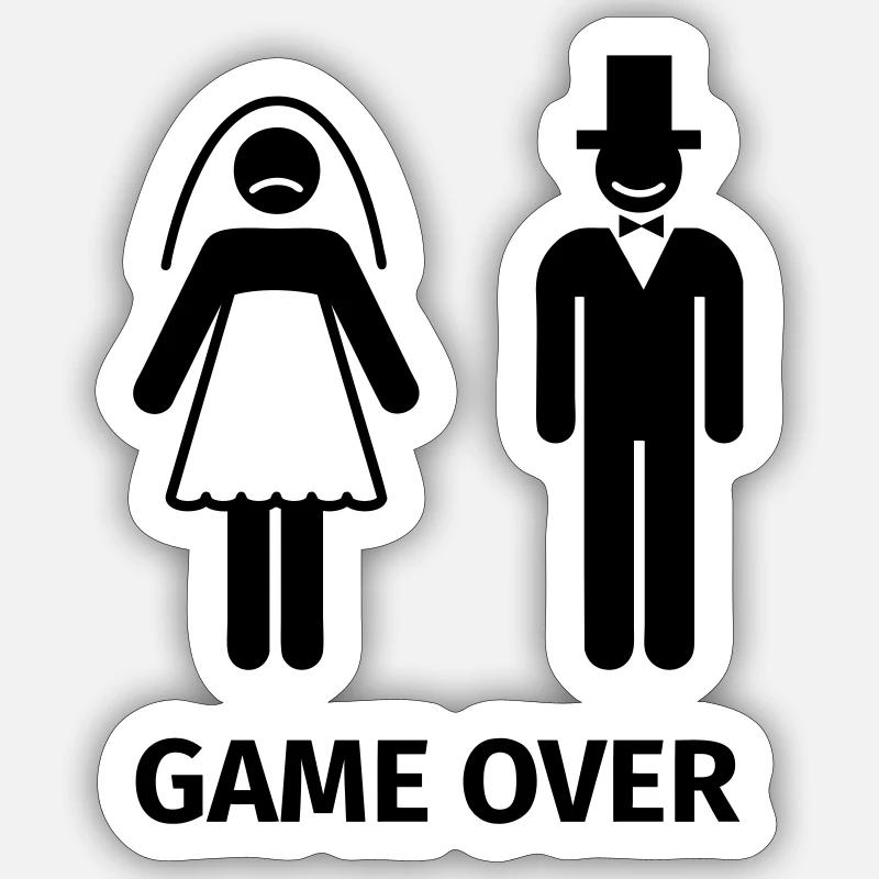game over - Sticker Größe S (10 x 10 cm) - Mattweiß