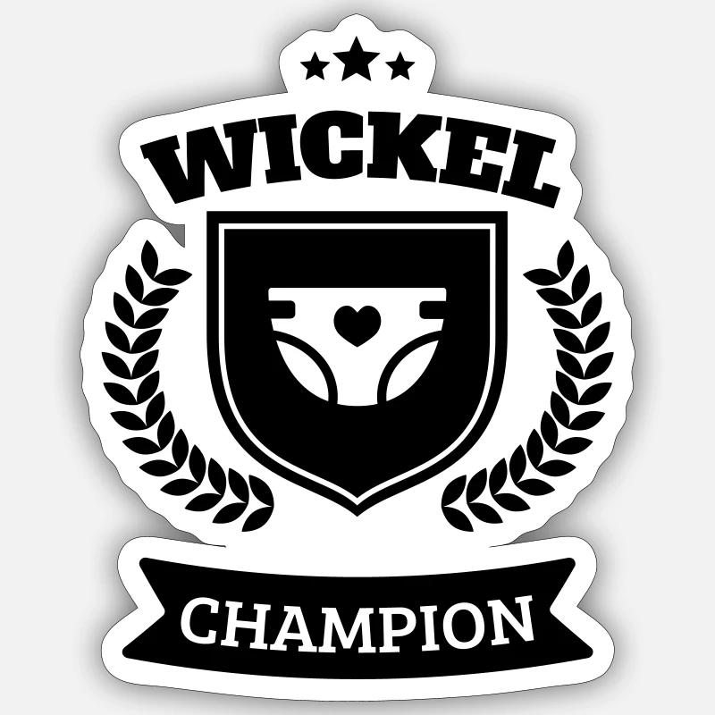 Diaper diaper change champion - Sticker size S (10 x 10 cm) - white matte