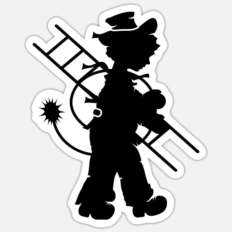 Le ramoneur - Sticker taille S (10 x 10 cm) - blanc mat
