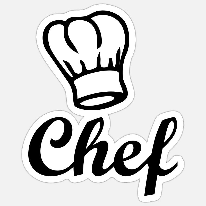 chef - Sticker size S (10 x 10 cm) - white matte