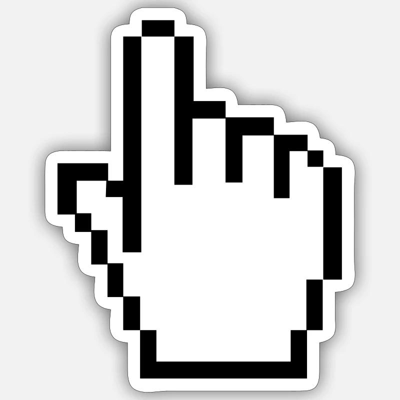 Pixel hand Sticker size S (10 x 10 cm)