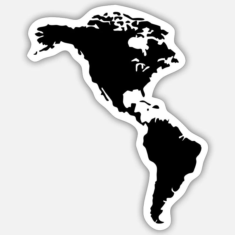 Amérique - Sticker taille S (10 x 10 cm) - blanc mat