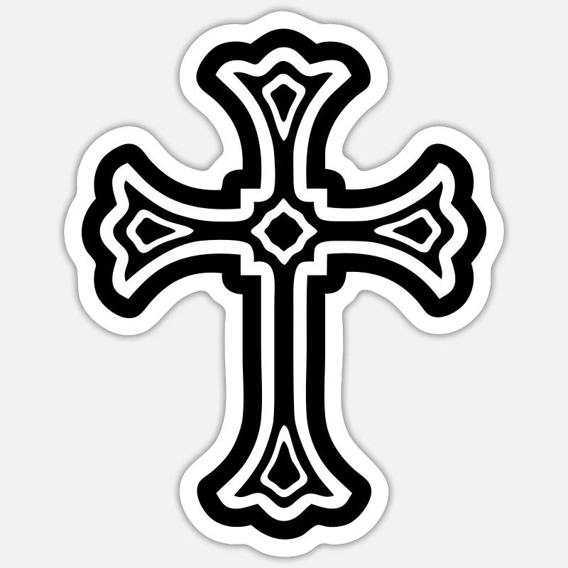 Cross 03.0 - Sticker size S (10 x 10 cm) - white matte