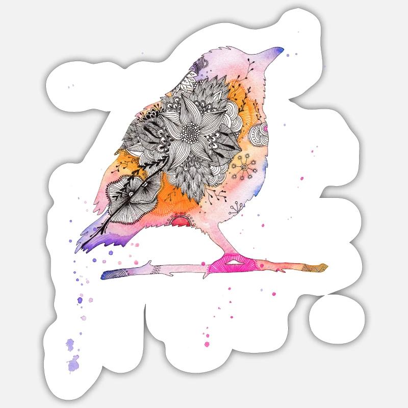 Vogel - Sticker Größe S (10 x 10 cm) - Mattweiß