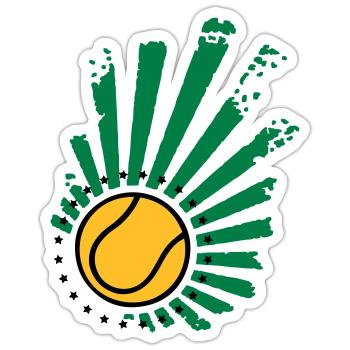 Design de tennis (Stars) - Sticker taille S (10 x 10 cm) - blanc mat - Devant