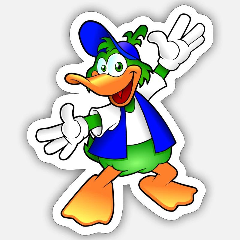 bande dessinée de canard - Sticker taille S (10 x 10 cm) - blanc mat
