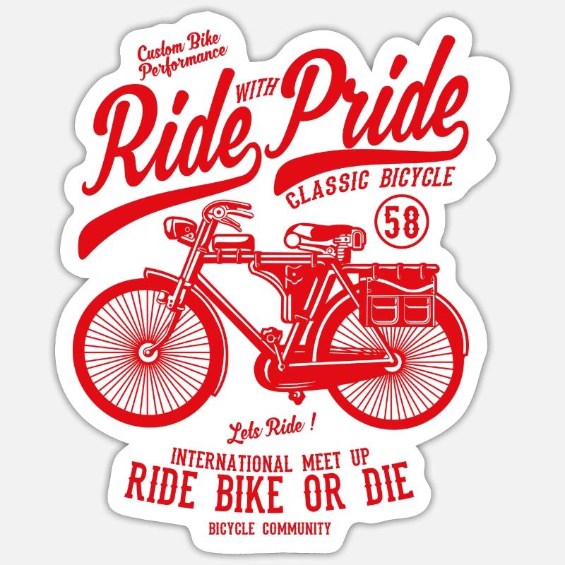Ride With Pride2 - Sticker Größe S (10 x 10 cm) - Mattweiß