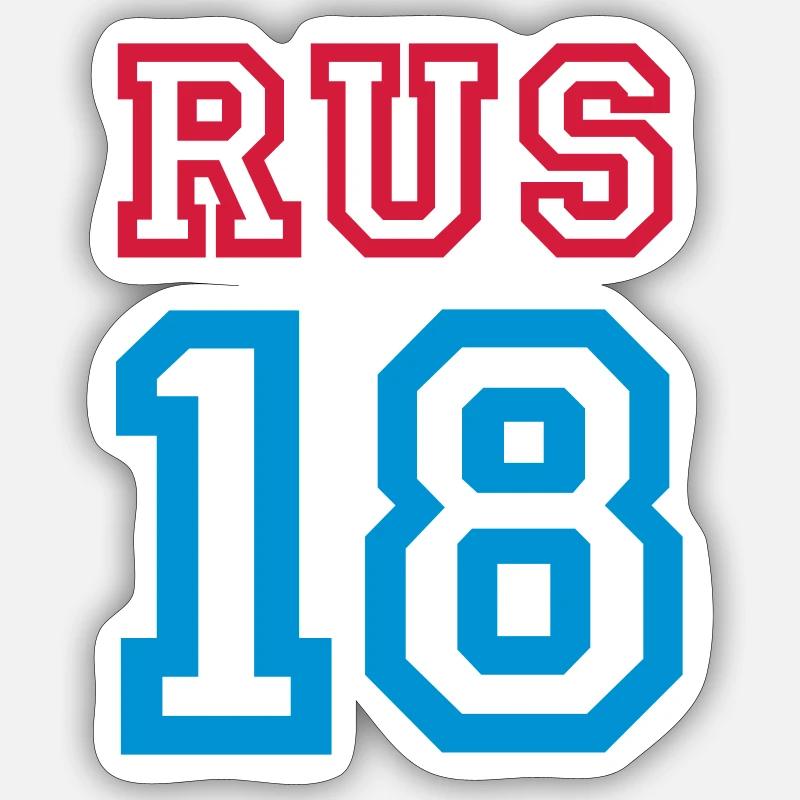 LA RUSSIE 2018 - Sticker taille S (10 x 10 cm) - blanc mat