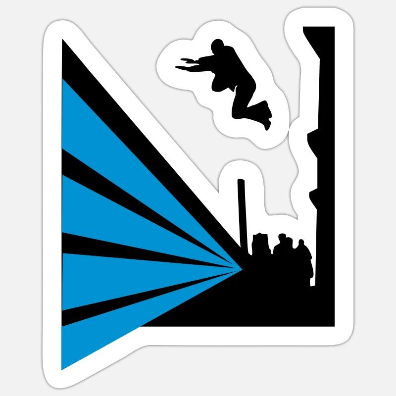 Parkour - Sticker taille S (10 x 10 cm) - blanc mat
