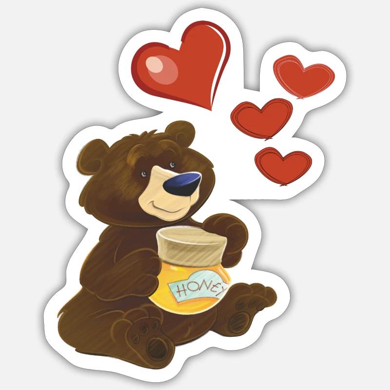 Bär - Sticker Größe S (10 x 10 cm) - Mattweiß