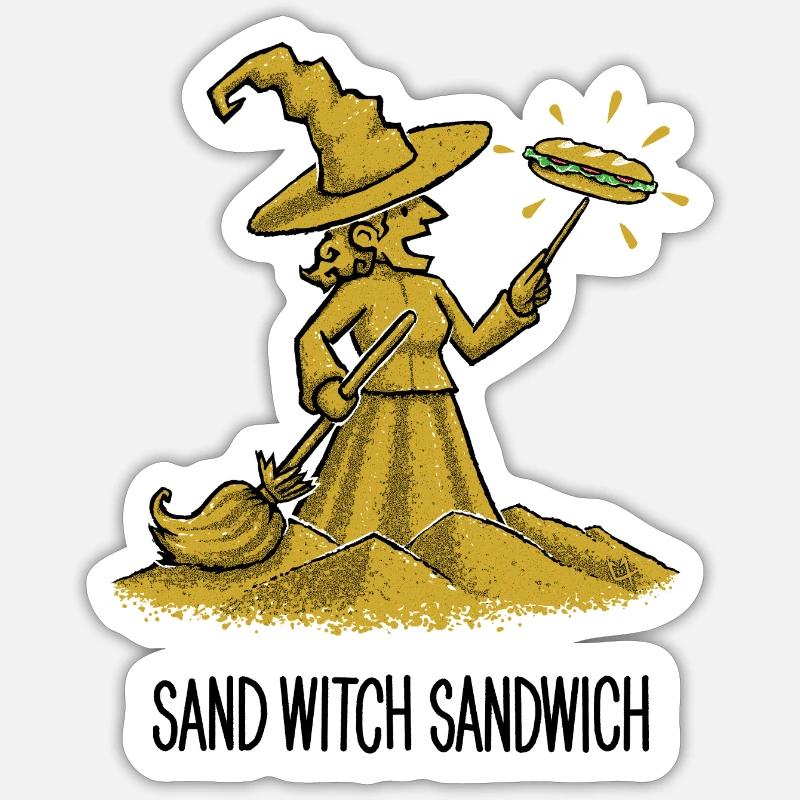 Sand Witch Sandwich V2 - Sticker size S (10 x 10 cm) - white matte