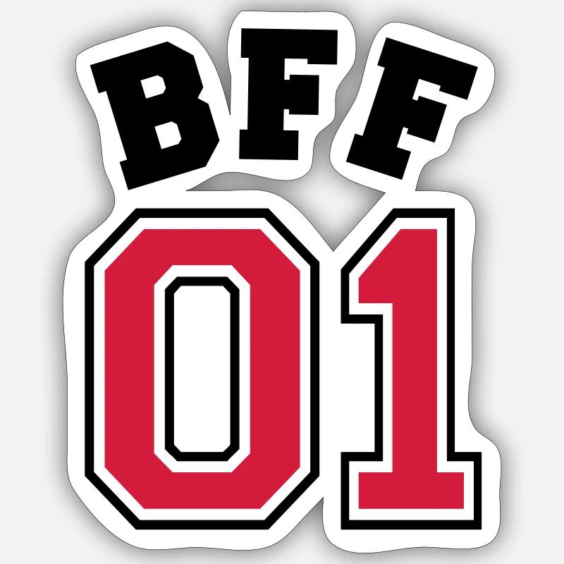 BFF 01 - Best friend forever 01 - Bester Freund - Sticker Größe S (10 x 10 cm) - Mattweiß