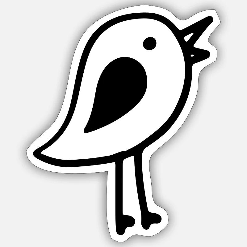 bird - Sticker size S (10 x 10 cm) - white matte