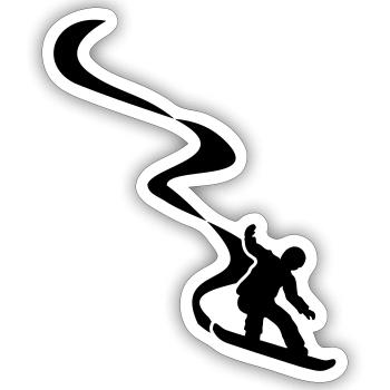 Snowboarder - Sticker Größe S (10 x 10 cm) - Mattweiß - Vorne