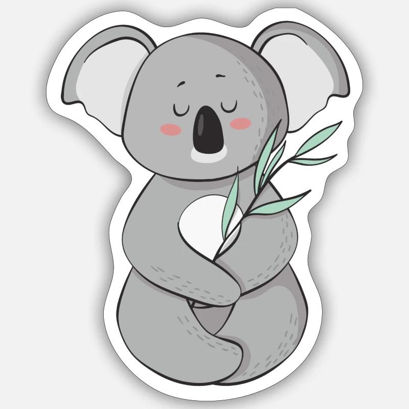 Koala - Sticker Größe S (10 x 10 cm) - Mattweiß
