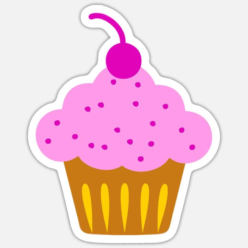 Cupcake - Sticker Größe S (10 x 10 cm) - Mattweiß