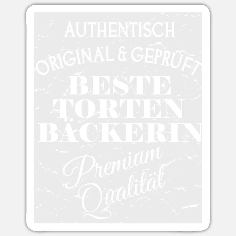 Authentisch beste Torten Bäckerin - Sticker Größe S (10 x 10 cm) - Mattweiß
