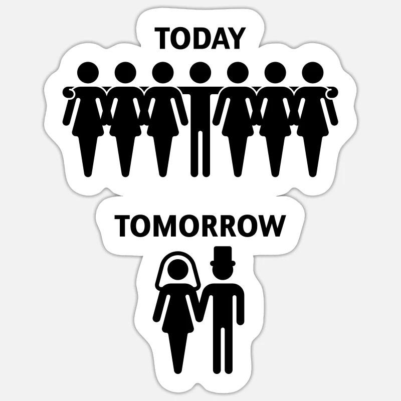 Today - Tomorrow (Stag Night / Sticker size S (10 x 10 cm)