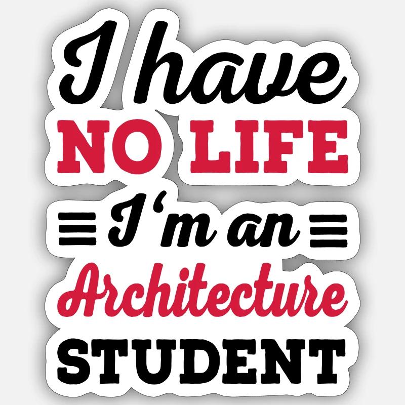 Architecture - Sticker taille S (10 x 10 cm) - blanc mat