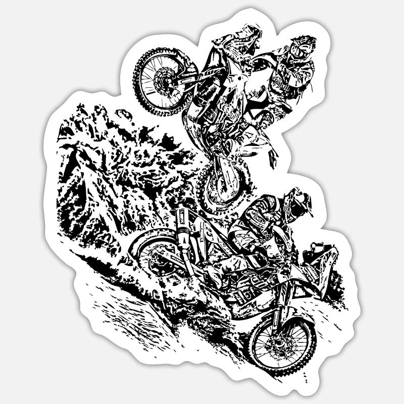 Raid de rallye - Sticker taille S (10 x 10 cm) - blanc mat