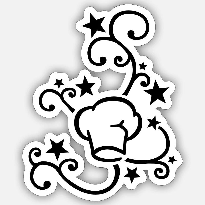 Chef's Hat Design - Sticker size S (10 x 10 cm) - white matte