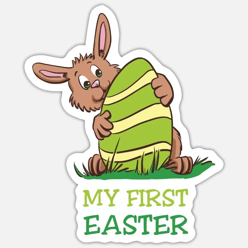 My first Easter - Sticker Größe S (10 x 10 cm) - Mattweiß