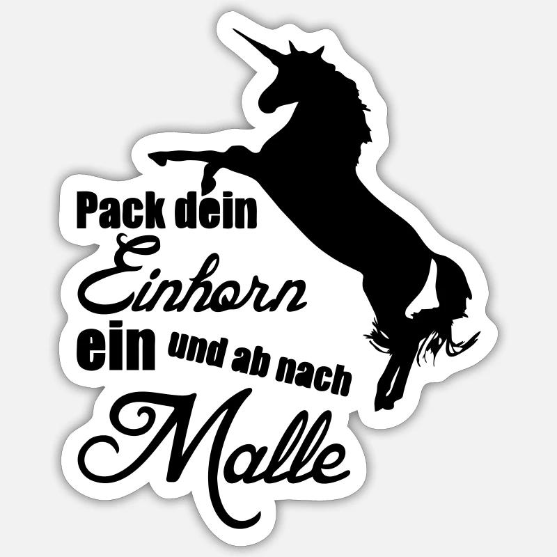 Einhorn Urlaub Mallorca Geschenk - Sticker Größe S (10 x 10 cm) - Mattweiß