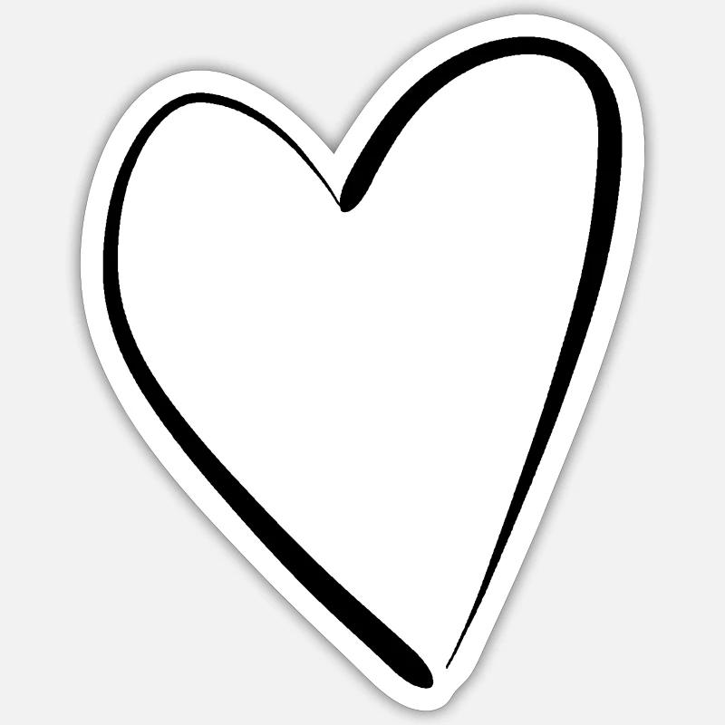 Heart - Sticker Größe S (10 x 10 cm) - Mattweiß