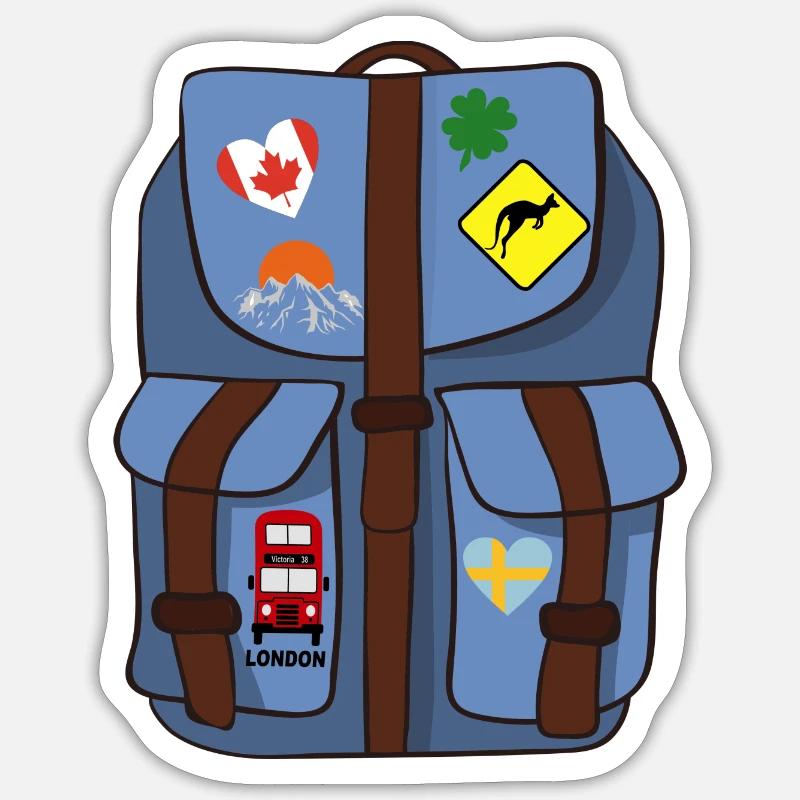 Rucksack - Sticker Größe S (10 x 10 cm) - Mattweiß