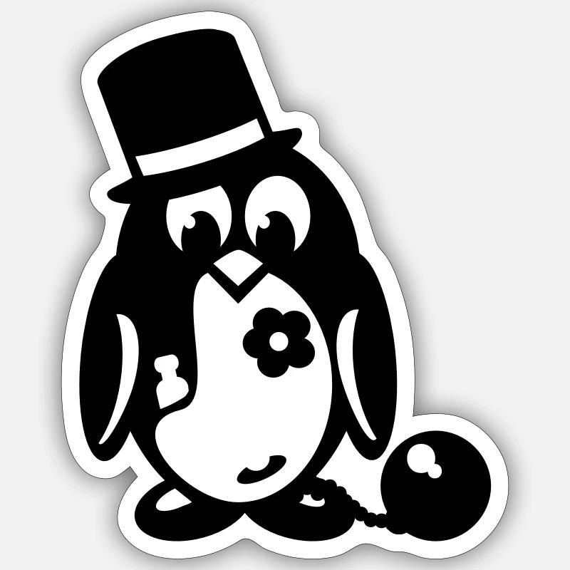 penguin bachelor Sticker size S (10 x 10 cm)