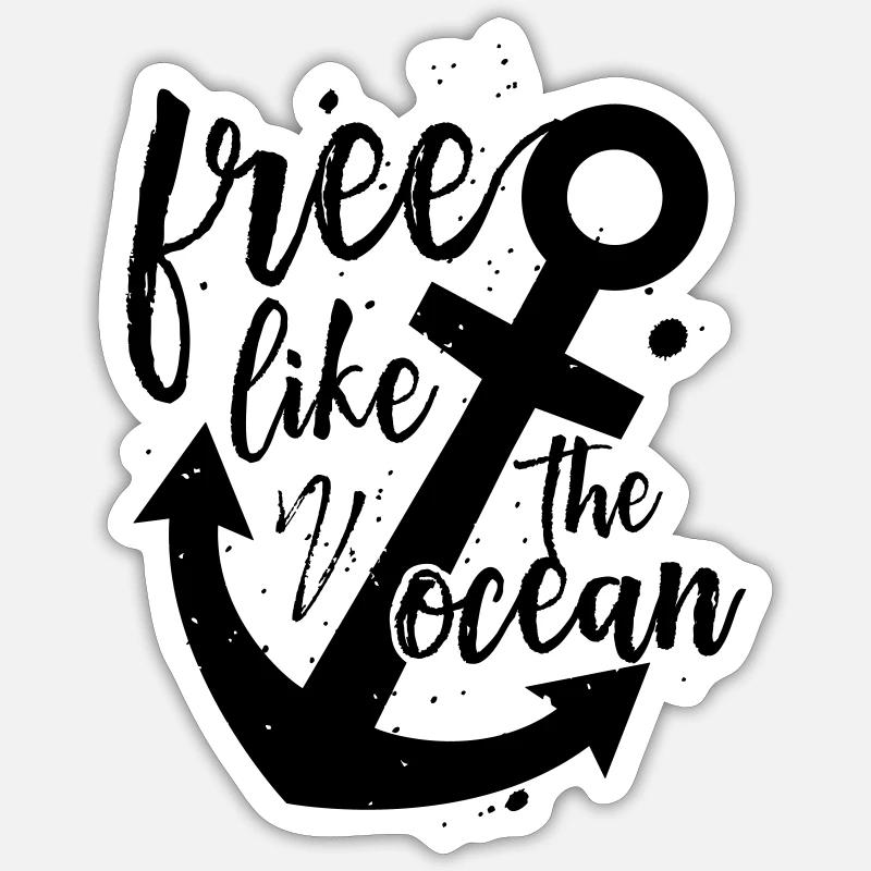 Libre comme l'océan Sticker taille S (10 x 10 cm)