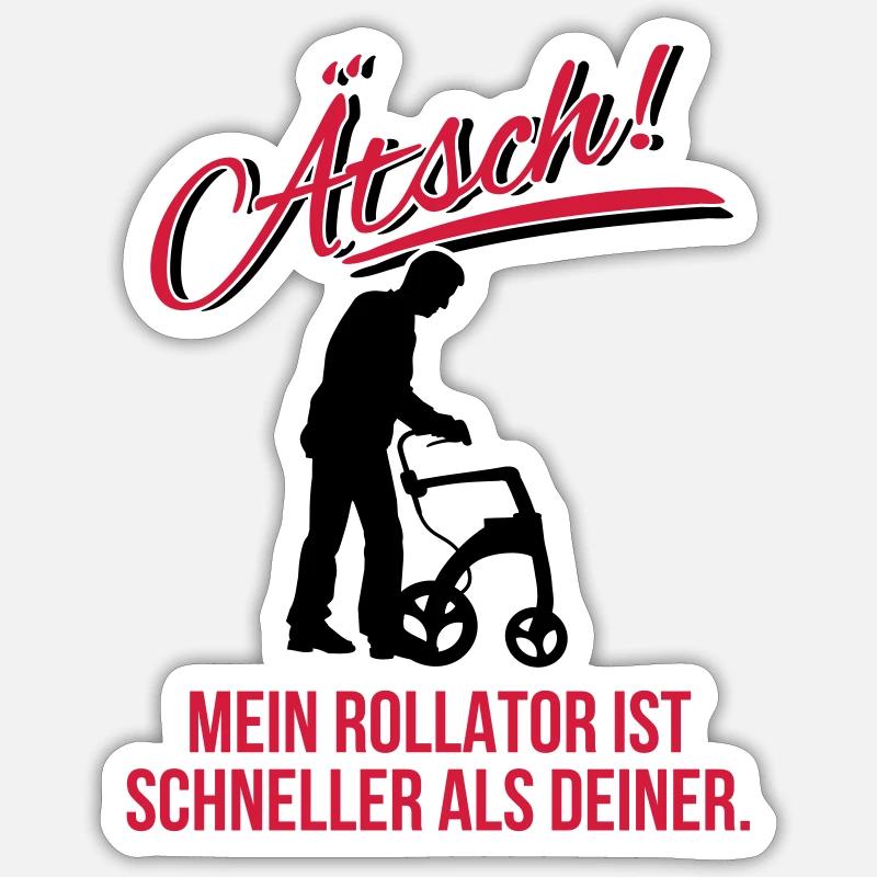 Ätsch ich bin schneller Sticker Größe S (10 x 10 cm)