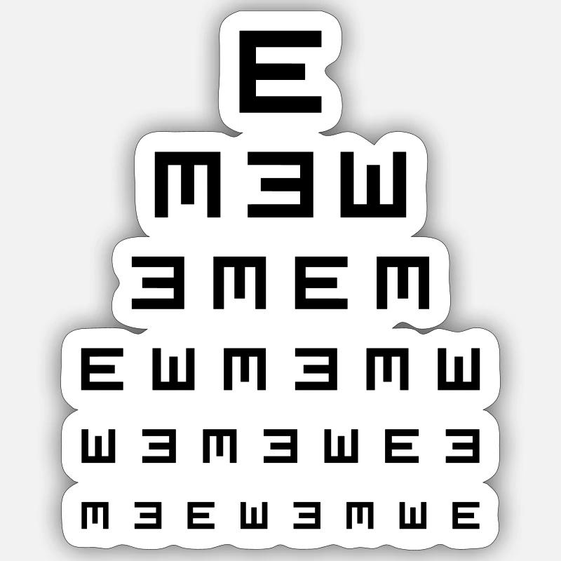 Sehtest - Sticker Größe S (10 x 10 cm) - Mattweiß