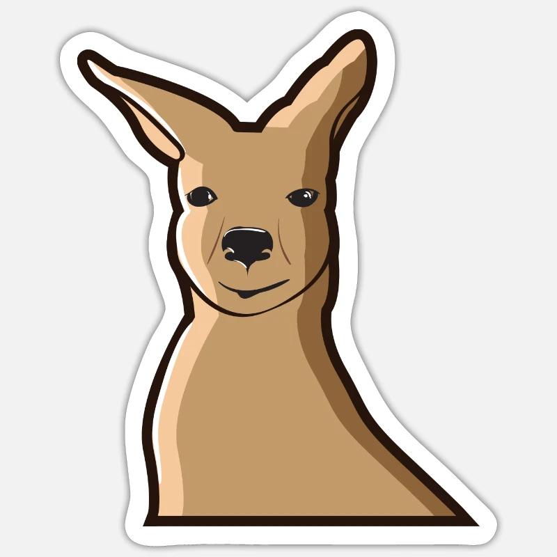 Kangaroo Känguru Australien Beuteltier Beutel Sticker Größe S (10 x 10 cm)