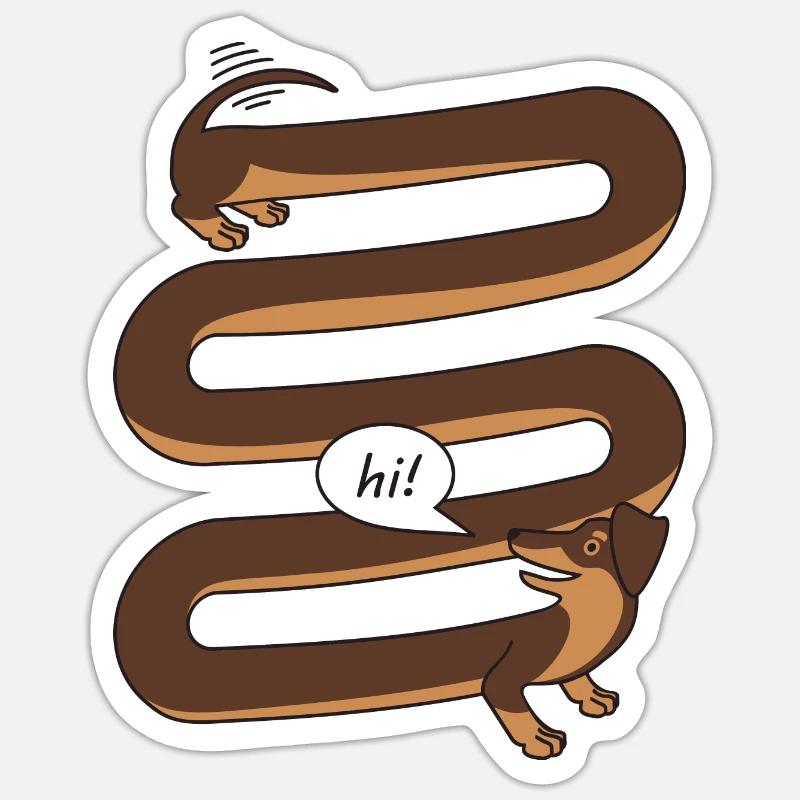 teckel - Sticker taille S (10 x 10 cm) - blanc mat