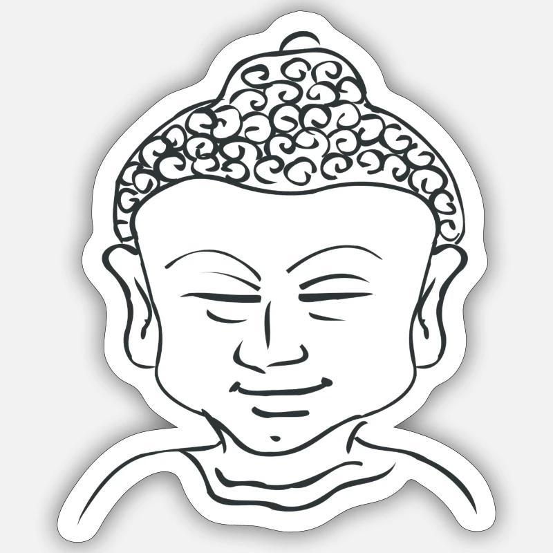 Buddah - Sticker Größe S (10 x 10 cm) - Mattweiß