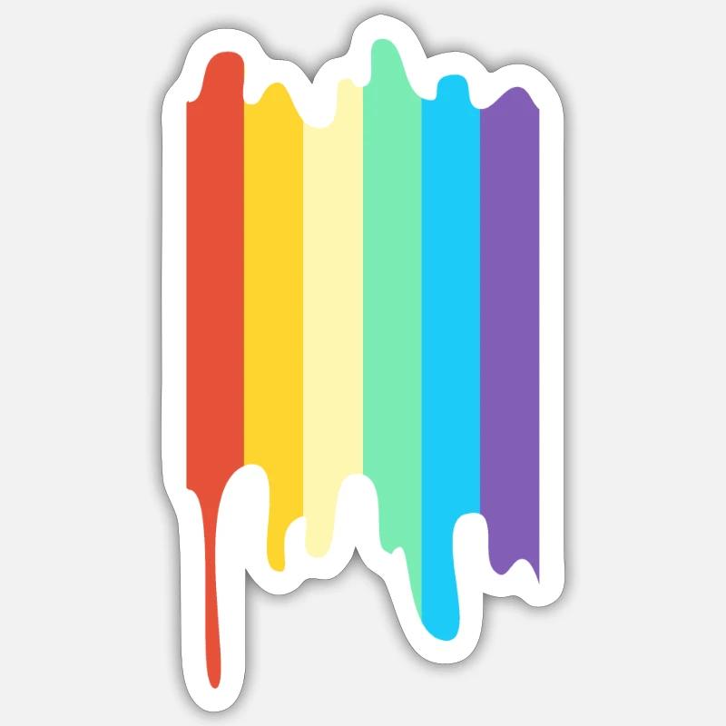 LGBT Regenbogenfarbe - Sticker Größe S (10 x 10 cm) - Mattweiß