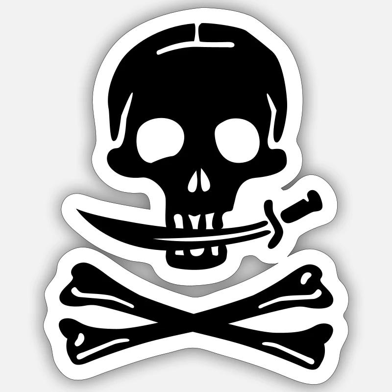 Pirate - pirates - Sticker taille S (10 x 10 cm) - blanc mat