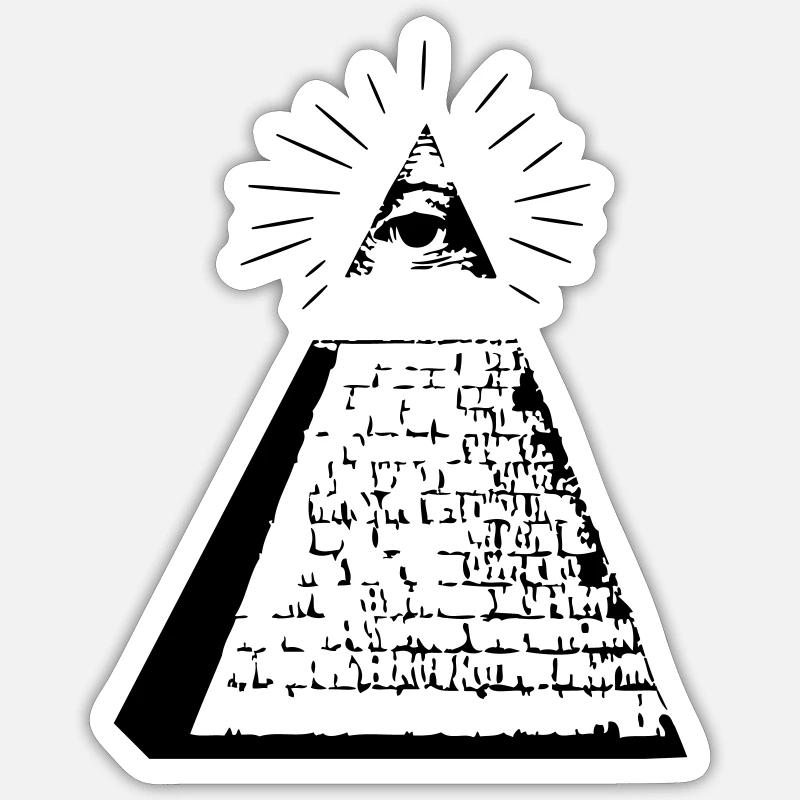Illuminati - Sticker Größe S (10 x 10 cm) - Mattweiß