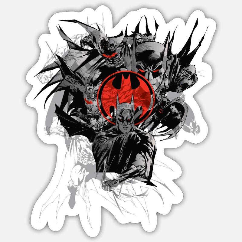 Batman Composition Dark Rot Sticker Größe S (10 x 10 cm)