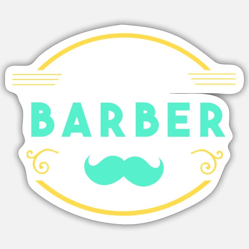 Barber - Sticker size S (10 x 10 cm) - white matte