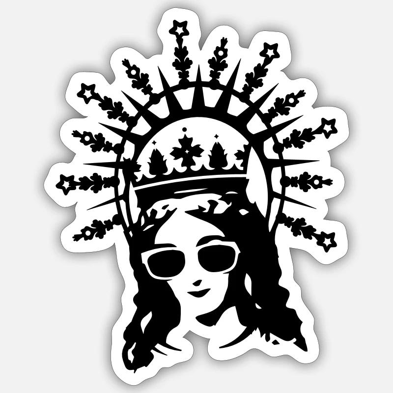 Mutter Gottes mit Sonnenbrille Sticker Größe S (10 x 10 cm)