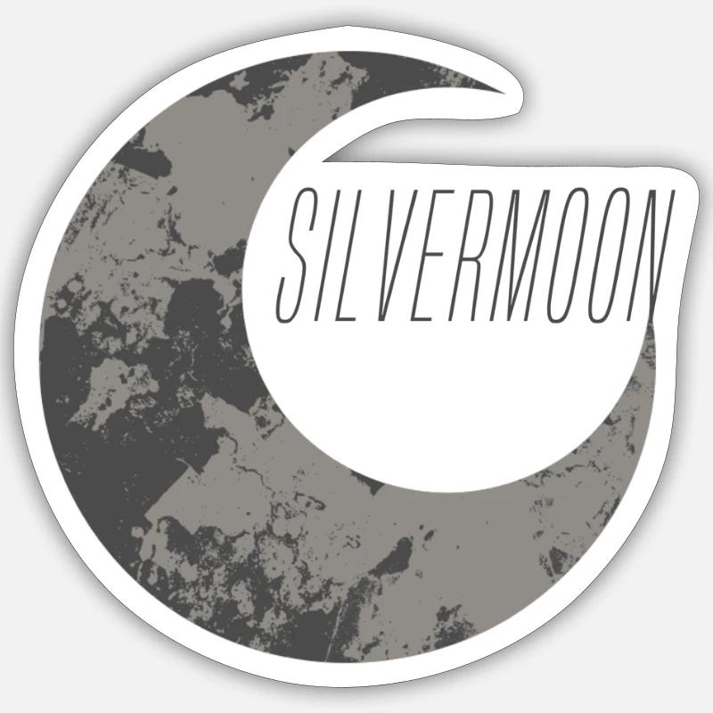lune - Sticker taille S (10 x 10 cm) - blanc mat