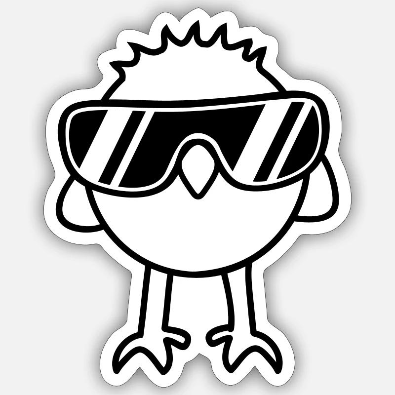 Cool Chick - Sticker Größe S (10 x 10 cm) - Mattweiß