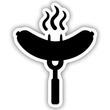Bratwurst sausage - Sticker size S (10 x 10 cm) - white matte - Front