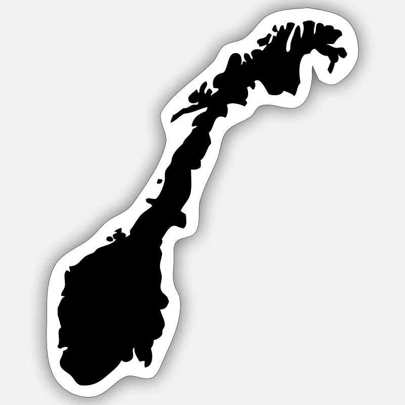 Norvège - Sticker taille S (10 x 10 cm) - blanc mat
